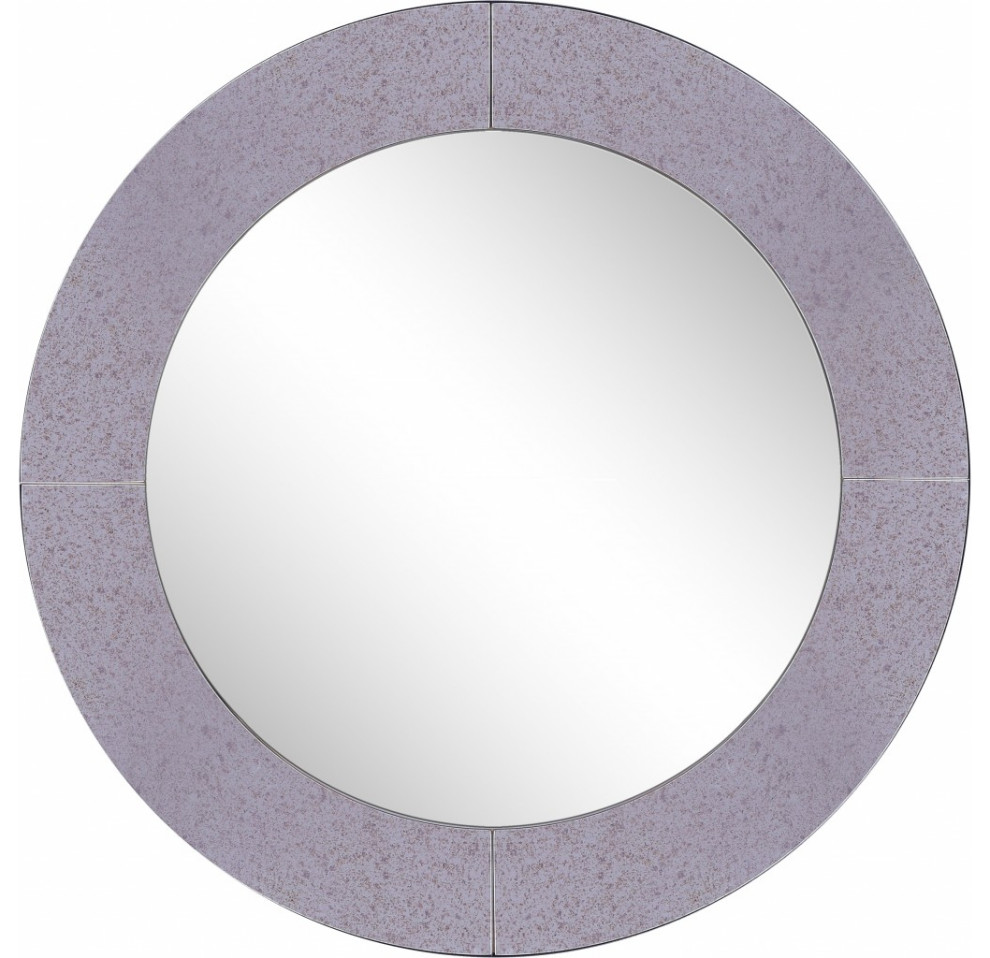 Grey Round Wall Mirror Contemporary Bathroom Mirrors by