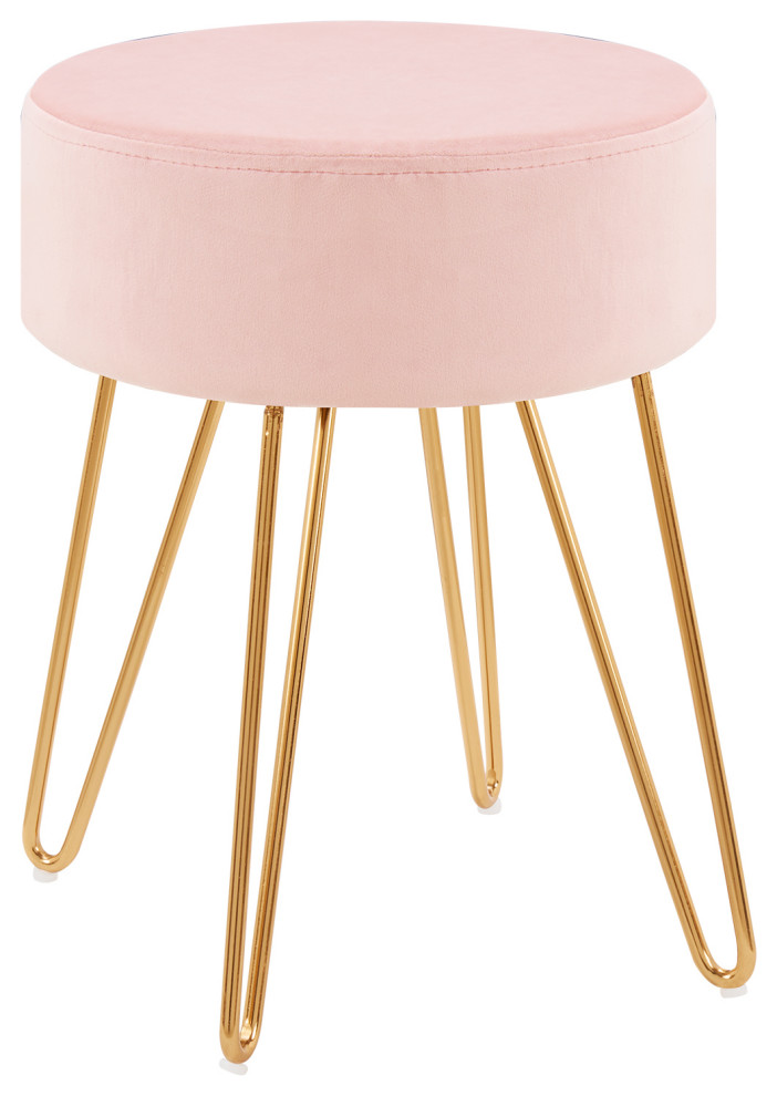 Golden Hairpin Legs Vanity Stool Midcentury Vanity Stools And