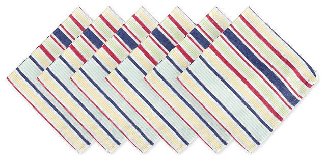 DII Basic Primary Saturated Stripe Napkin, Set of 6