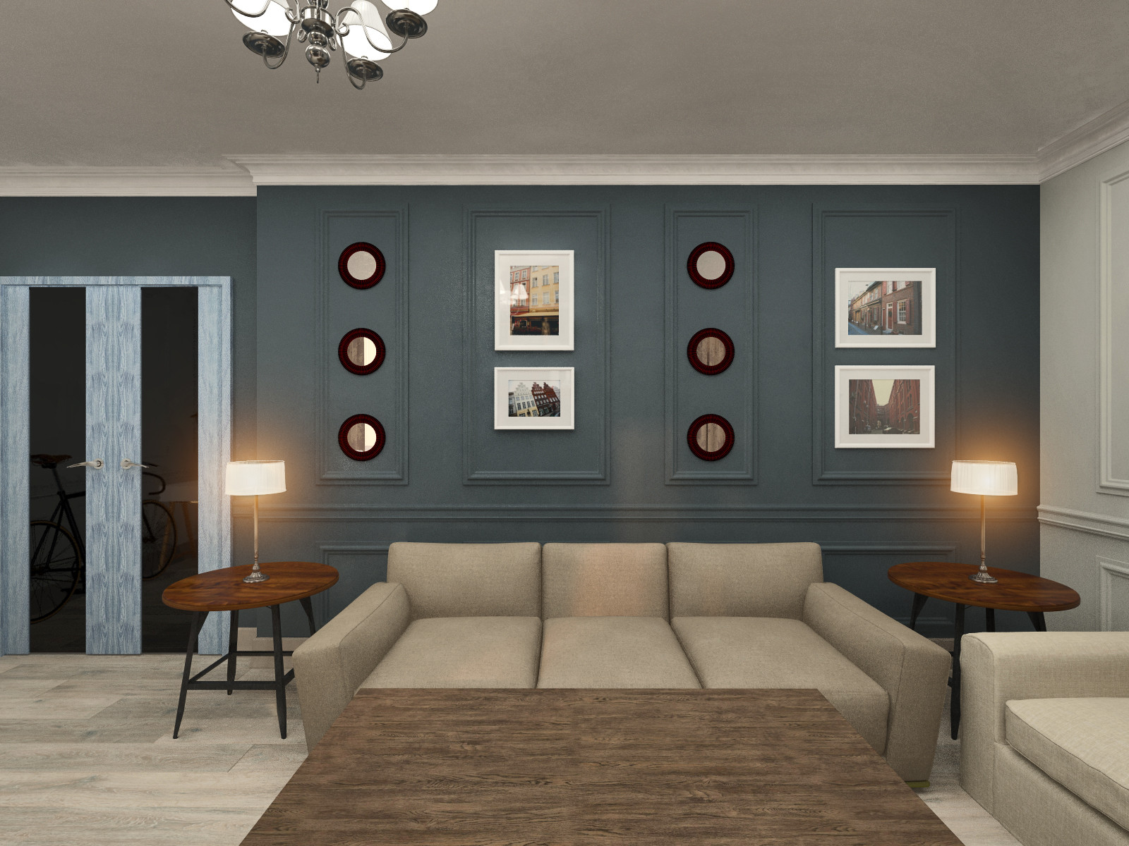 Дизайн интерьера однокомнатной квартиры.Современная класиика