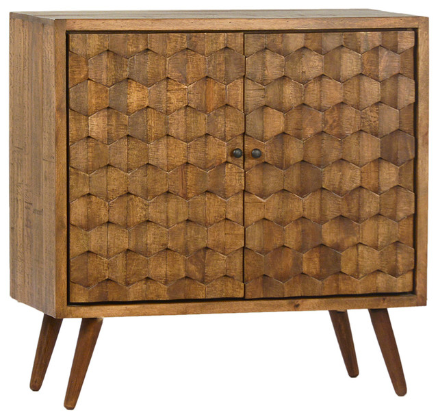 Raw Hexagon Wood Side Cabinet - Midcentury - Accent Chests And Cabinets ...