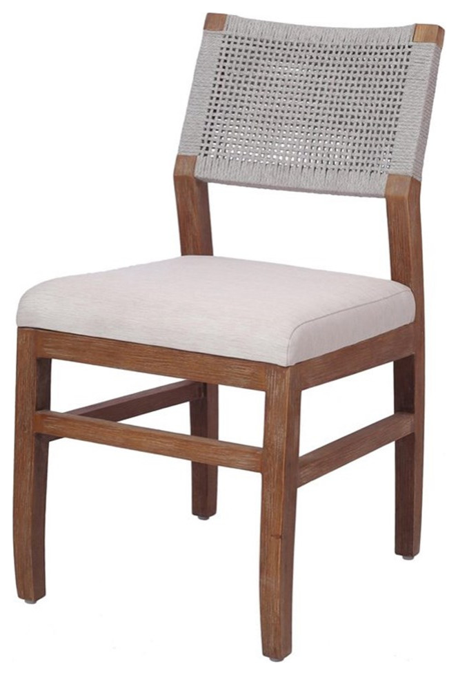 New Pacific Direct Pierre 18.5" Wood Rope Dining Chair in Brown (Set of 2)