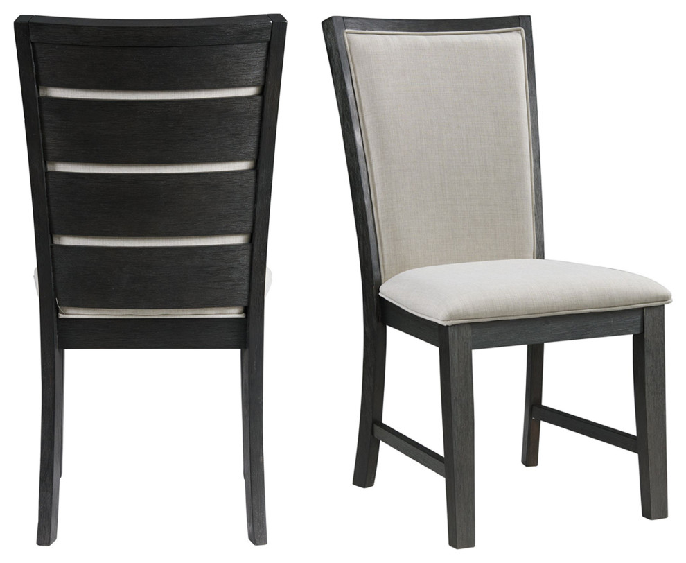 Picket House Jasper Dining Slat Back Side Chair Set, Black