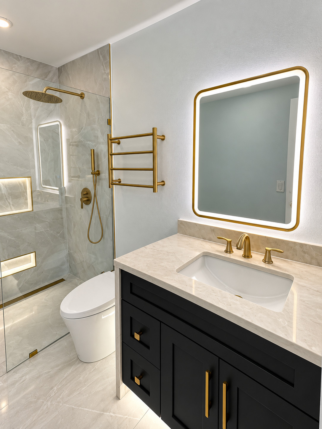 Guest Contemporary Modern Bathroom Remodeling in Cypress, TX