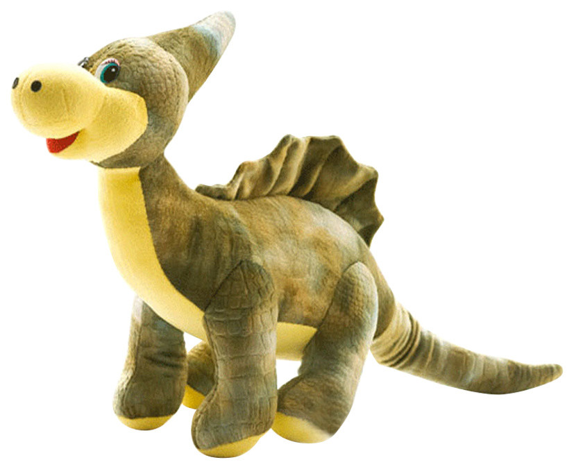 yellow stuffed dinosaur