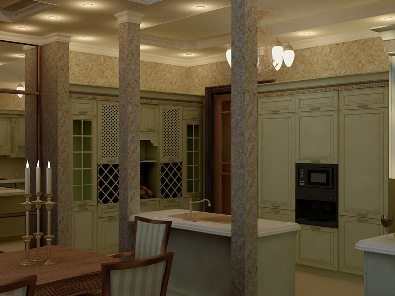 Эскизный проект гостиной в коттеджном поселке Колосково