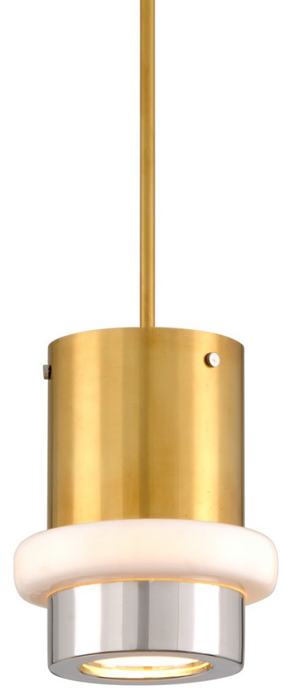 Corbett Lighting Beckenham 1-Light Chandelier Polished Brass And Nickel