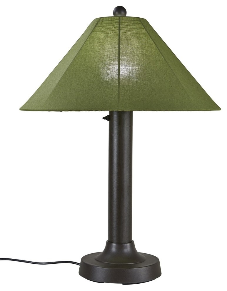 Catalina Table Lamp With 3" Bronze Body And Spectrum Cilantro Sunbrella Shade