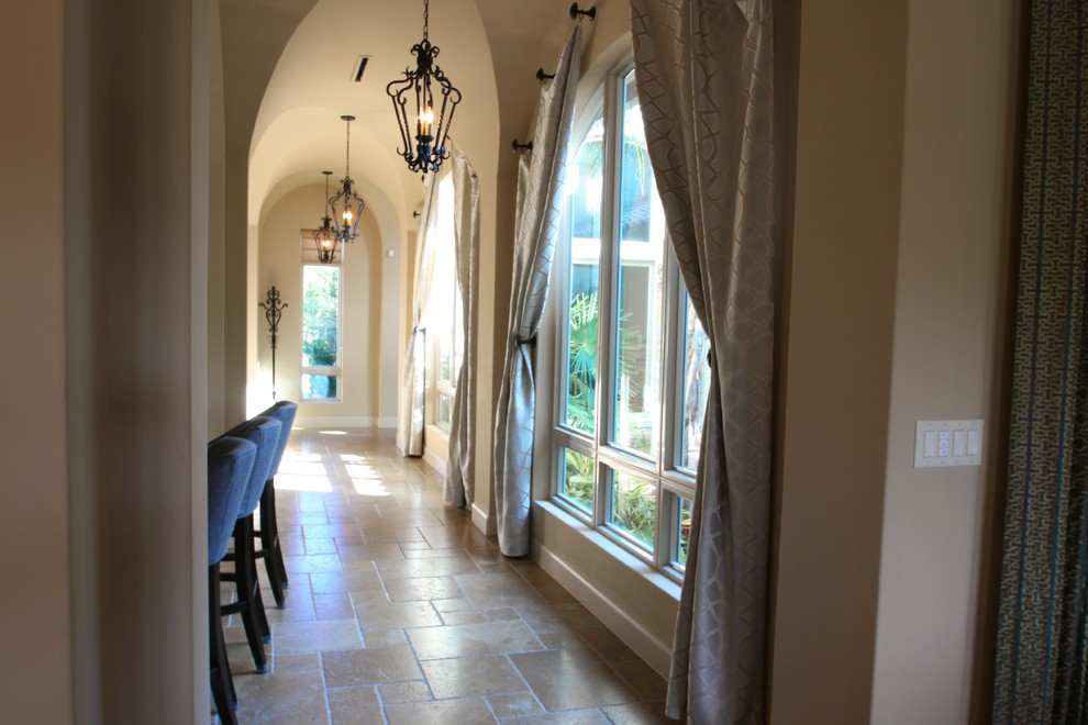 Photo of a transitional dining room in Austin.