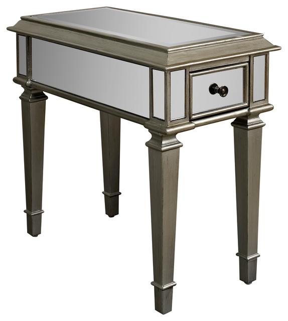 Powell Silver Mirrored Side Table 233 685