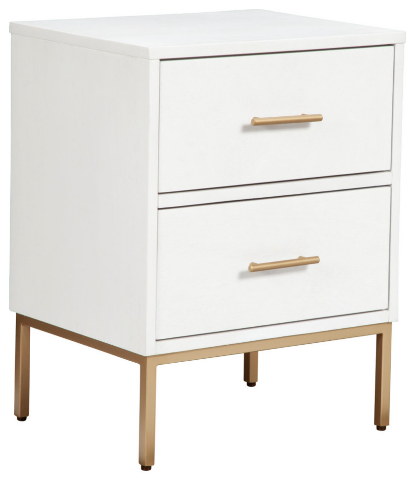 Madelyn Two Drawer Nightstand Contemporary Nightstands And Bedside Tables by Alpine