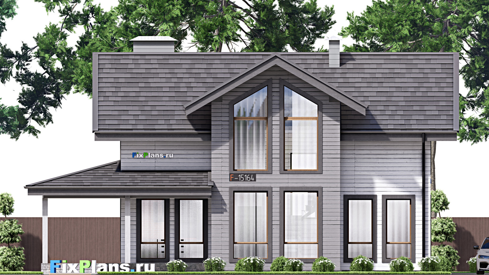 Проект дома с мансардой 11х15 м S159м2 F-15164
