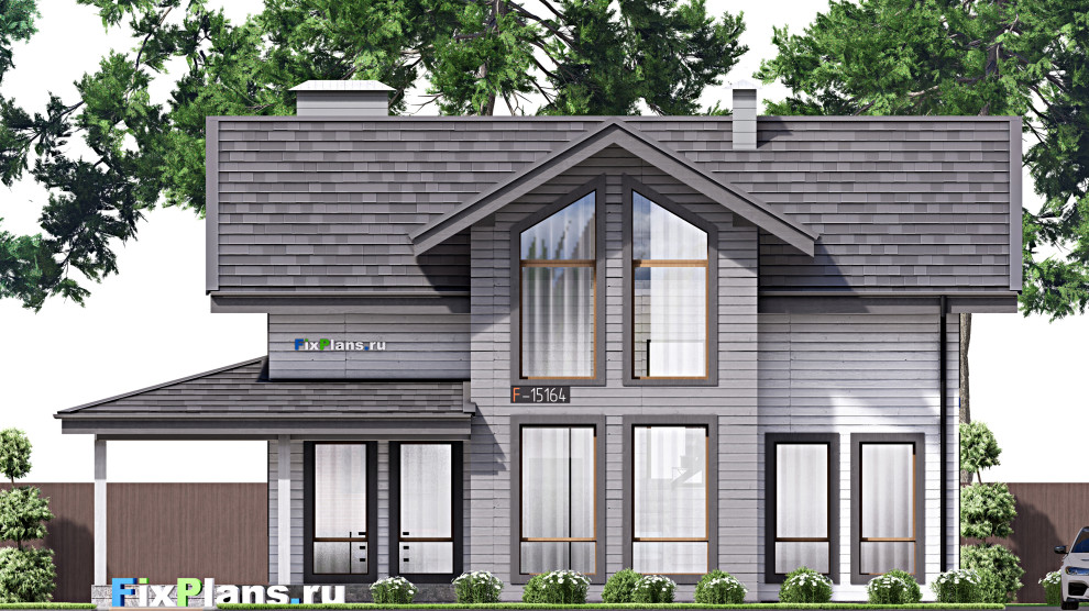 Проект дома с мансардой 11х15 м S159м2 F-15164