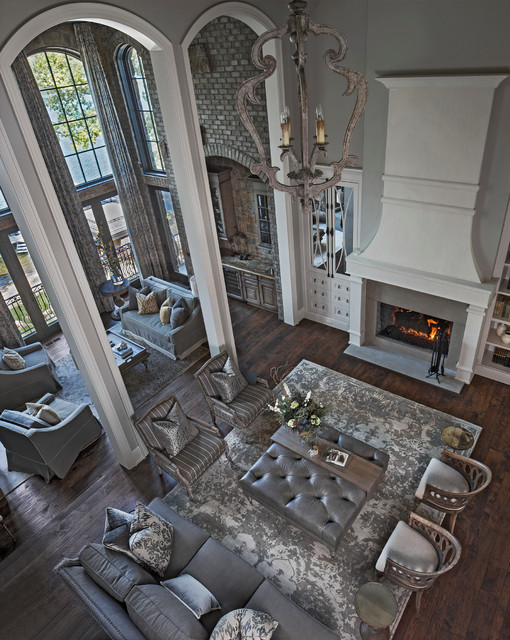 Old World Lake Home traditional-living-room