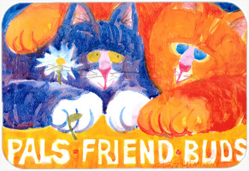 Cats Pals Friends Buds  Glass Cutting Board Large