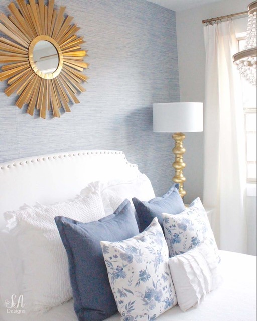 Ocean Blue Faux Grcloth Wallpaper Contemporary By Ocean Blue Faux Grcloth Wallpaper Contemporary By D Marie Interiors