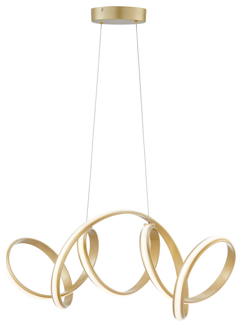 Seville Dimmable Integrated LED Chandelier, Gold, Without Smart Dimmer