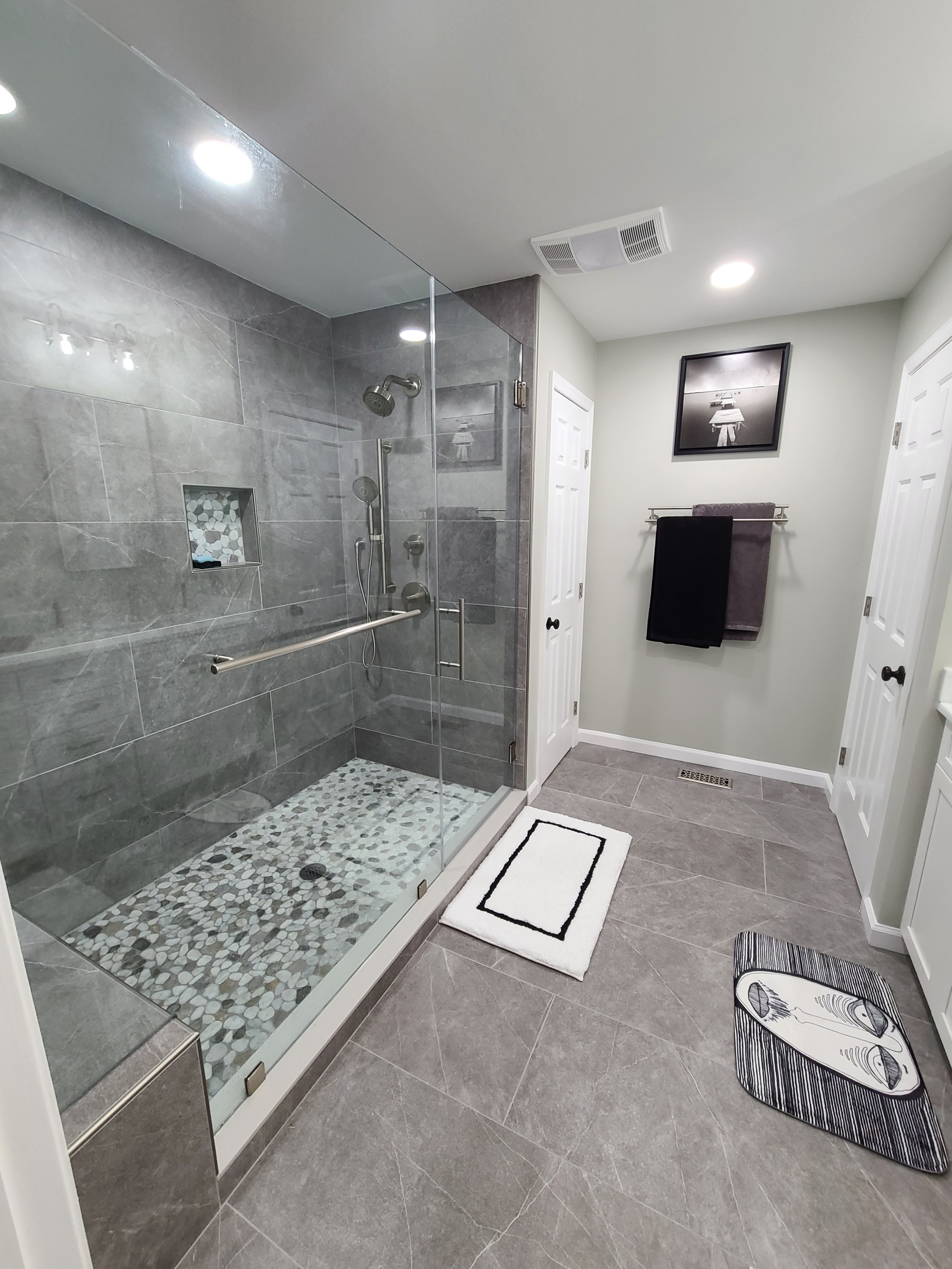 Dove Grey Contemporary Bathroom Remodel