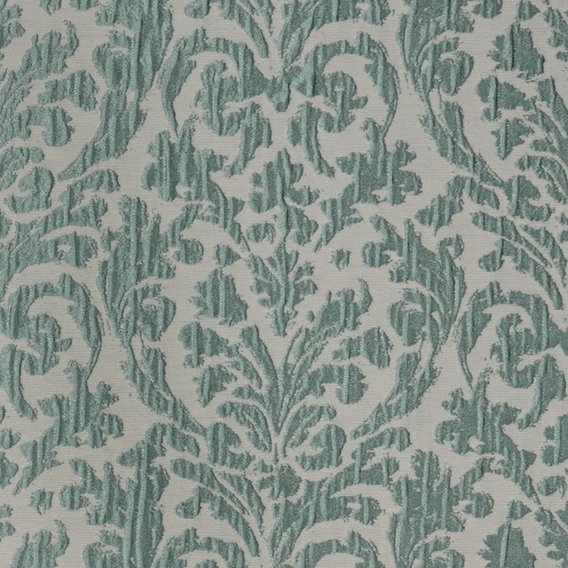 Glaze Blue Neutral Traditional Damask Upholstery Fabric Contemporary