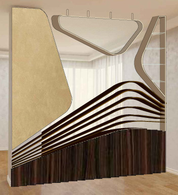 Интерьерный пространственный элемент -  шкаф-перегородка