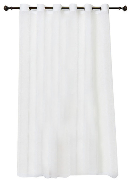 Wide Width Crushed Voile Sheer Grommet Top Curtain Traditional