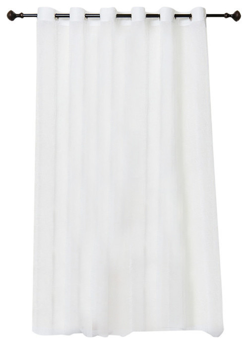 Wide Width Crushed Voile Sheer Grommet Top Curtain Traditional