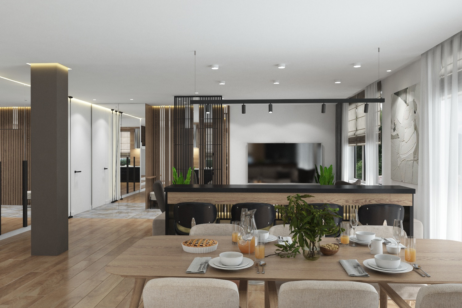 Гостиная в загородном коттедже