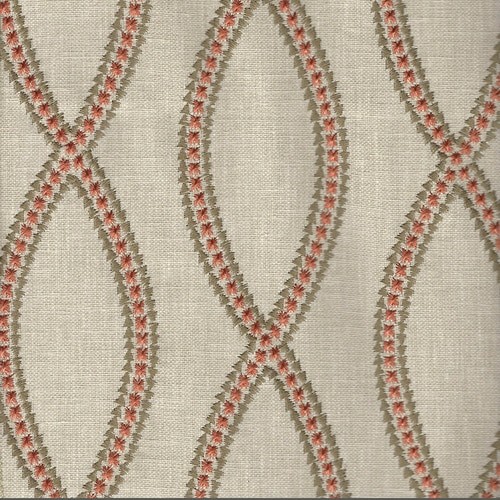 Tab Top Curtain Panels Pair Doublecross Spice Ogee Embroidery