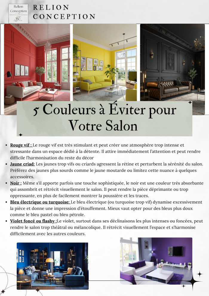 5 couleur a eviter salon