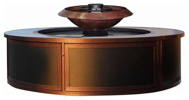 H2onfire Series Fire And Water Insert With Enclosure Copper Bowl