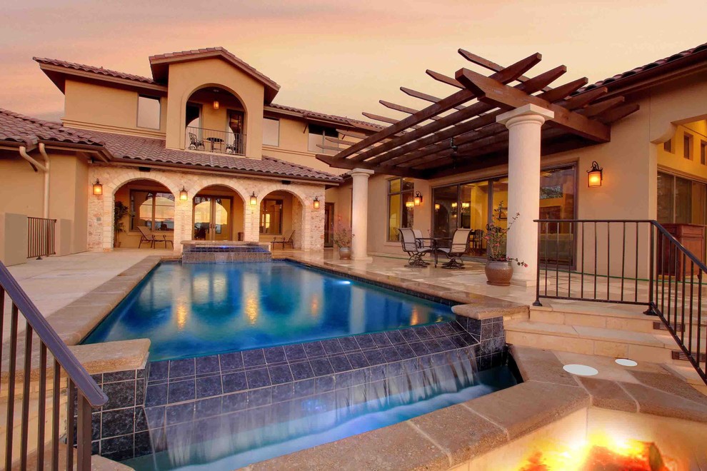 Inspiration for a mediterranean pool in Austin.
