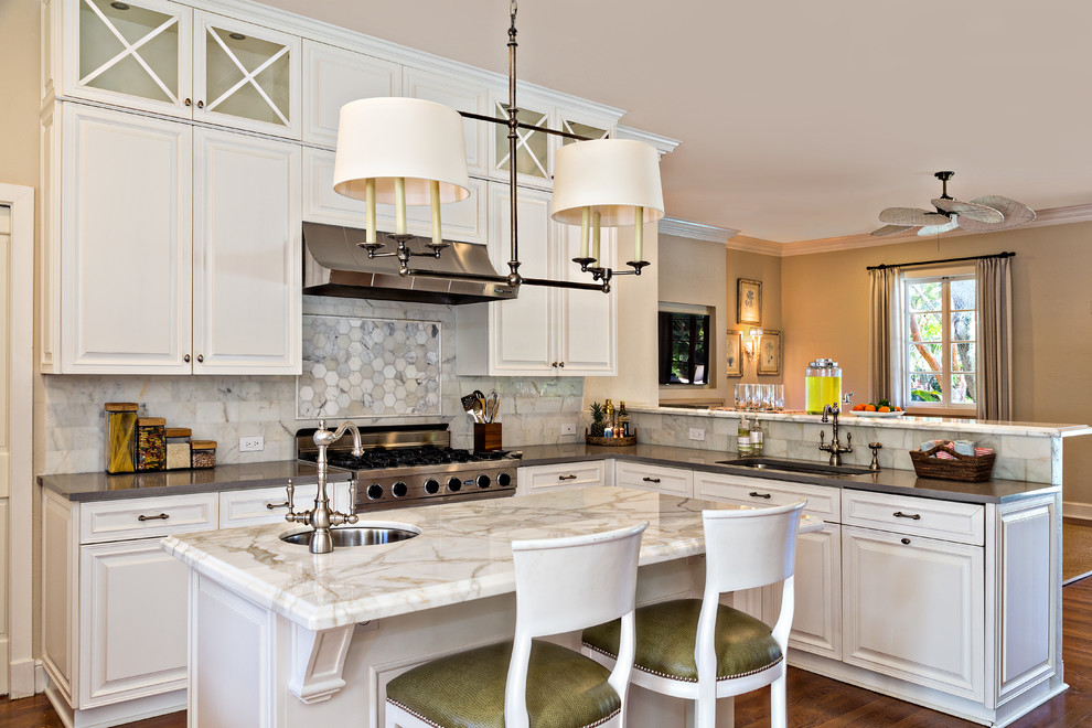 Inspiration for a transitional kitchen remodel in Miami