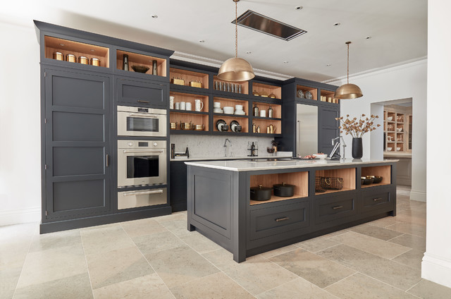 Dark Grey Shaker Style Kitchen Klassisch Kuche