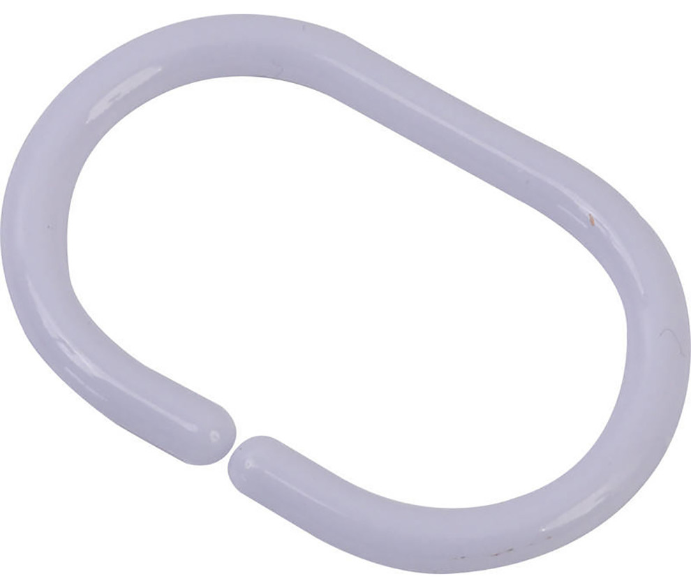 Shower Curtain Rings Plastic Hooks Solid and Clear Set of 12 Modern