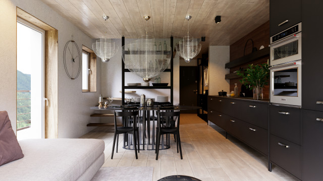 LUXURY CHALET SI rustic-kitchen