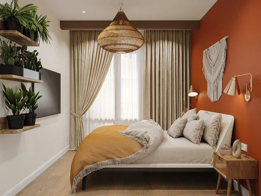 Трехкомнатная квартира 108 м² в скандинавском стиле с элементами бохо