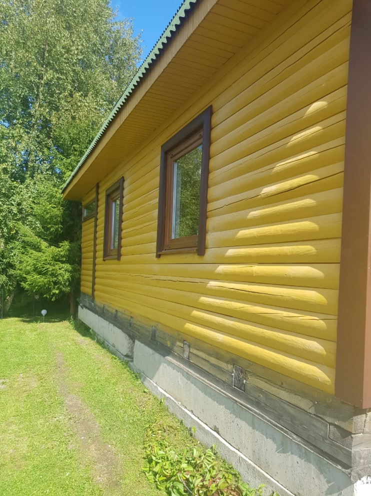 Покраска дома в п.Рощино