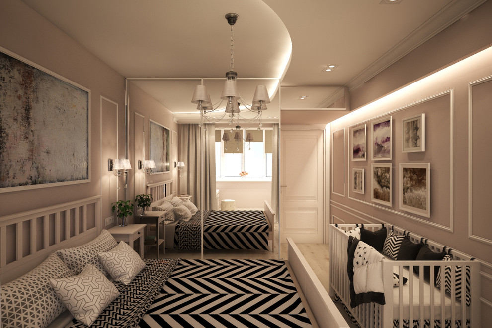 Бюджетный проект двухкомнатной квартиры в стиле неоклассика