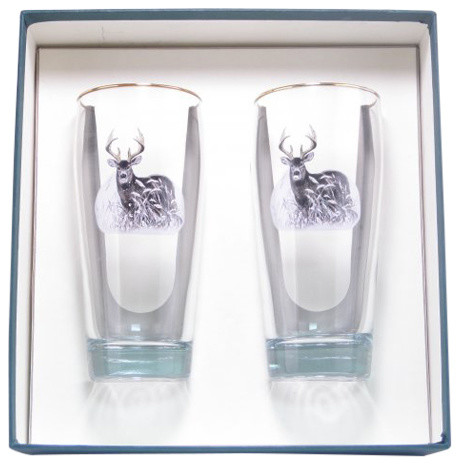Deer 20-Ounce Beer Glasses, Set of 2
