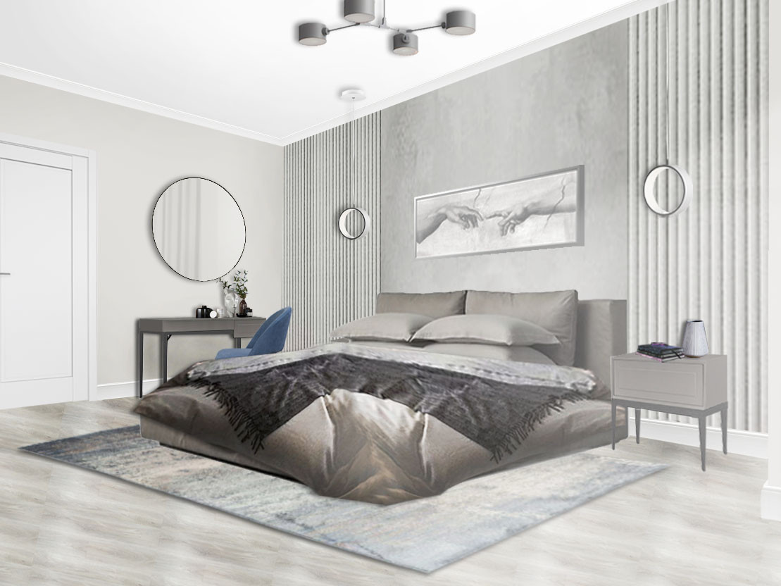 3д коллаж спальни