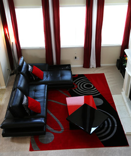 Red And Black Living Room Ideas Photos Houzz