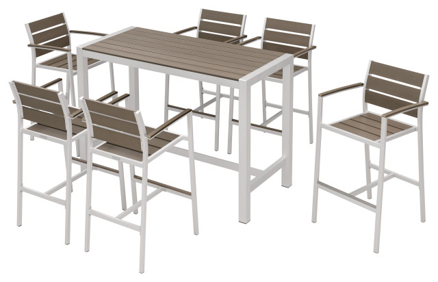 Outdoor Patio Furniture Dining Bar, Outdoor High Bar Stool And Table Set