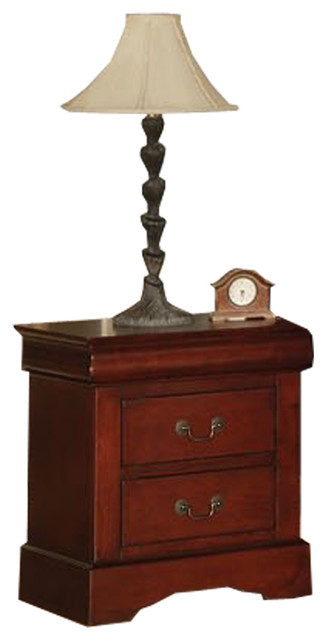 Solid Wood Nightstand, Cherry Finish - Traditional - Nightstands And ...