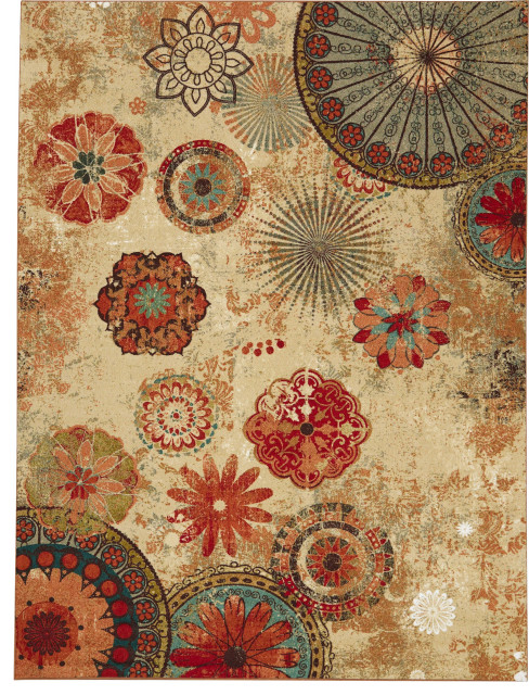 Alexa Medallion Multi Rug, 10' x 14' - Contemporary - Outdoor Rugs - by ...
