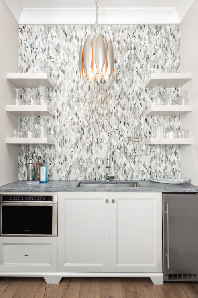 Home bar - coastal home bar idea in Charlotte