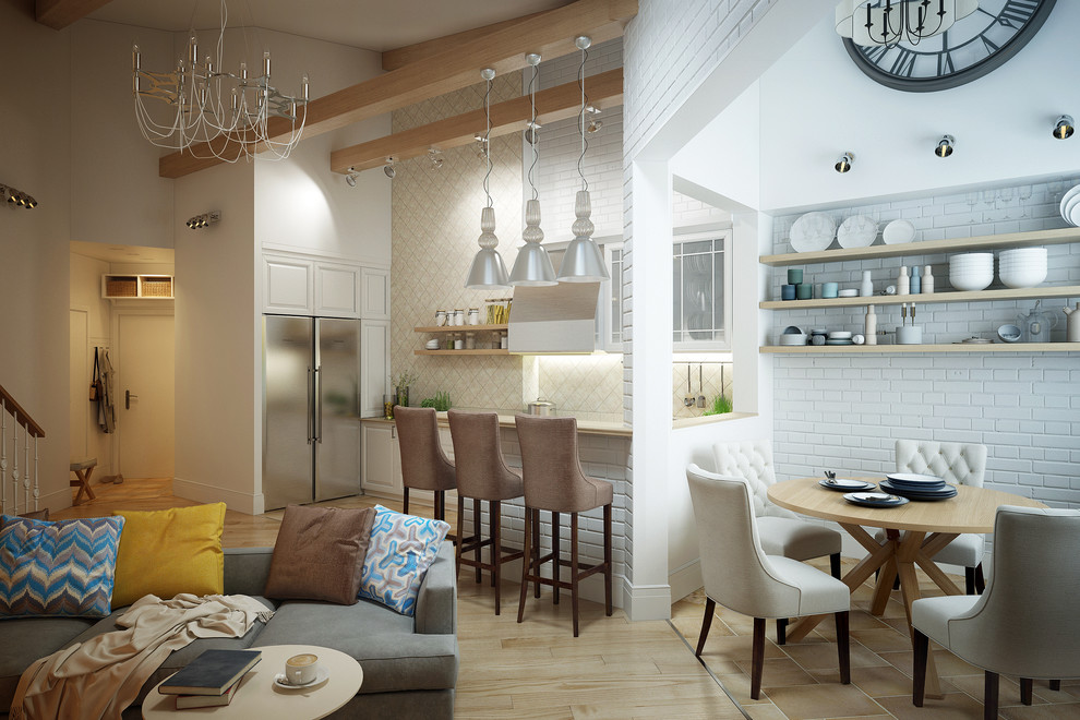 Светлый мансардный интерьер.Салтыковка