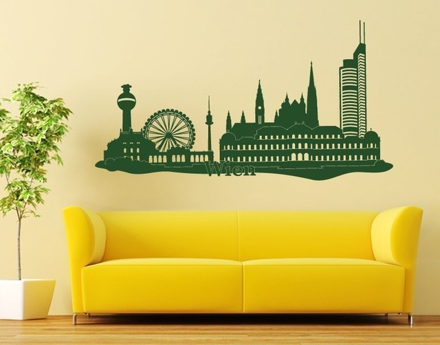 Vienna Skyline Wall Decal White 24 X13 - Skyline Wall Decal Vienna Skyline Wall Decal White 24 X13 - Skyline Wall Decal