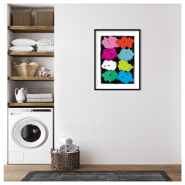 Warhol Flowers by Jenny Frean Framed Wall Art 31 x 41 - Contemporary ...