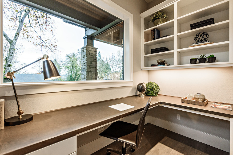 Home office - contemporary home office idea in Portland