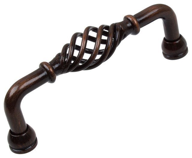 33/4" Center Fluted Birdcage Pull, Oil Rubbed Bronze